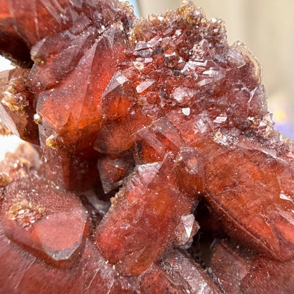 High Quality Moroccan Hematoid Quartz Cluster | Red Hematite Quartz | Red Dragon Hematoid Quartz | Fire Quartz Cluster