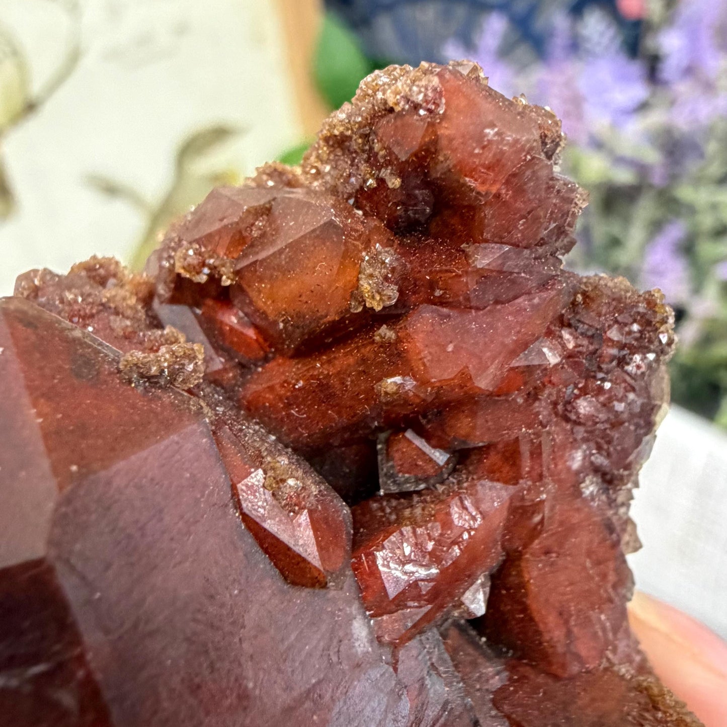 High Quality Moroccan Hematoid Quartz Cluster | Red Hematite Quartz | Red Dragon Hematoid Quartz | Fire Quartz Cluster