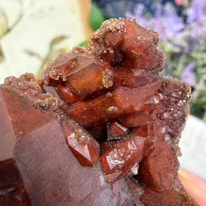 High Quality Moroccan Hematoid Quartz Cluster | Red Hematite Quartz | Red Dragon Hematoid Quartz | Fire Quartz Cluster