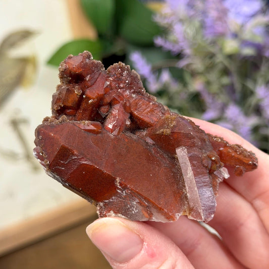High Quality Moroccan Hematoid Quartz Cluster | Red Hematite Quartz | Red Dragon Hematoid Quartz | Fire Quartz Cluster