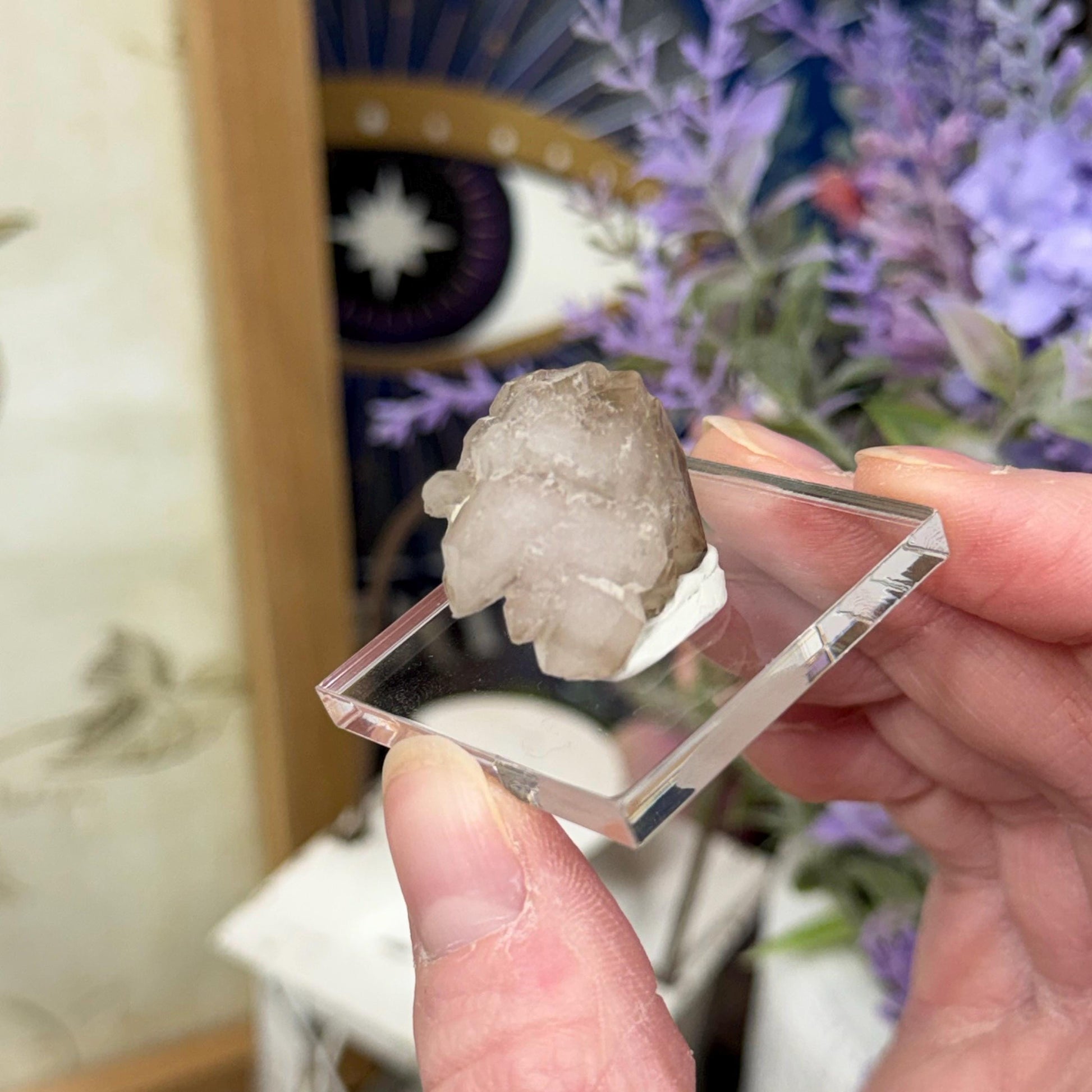 Rare Elestial Smoky Quartz Over Crystallized Rose Quartz Specimen from Minas Gerais, Brazil | Canga Rosa Cluster | Smoky Rose Quartz