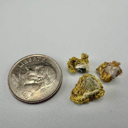 California Gold on Quartz Specimen Lot | Nevada County & Grass Valley | 1.50g Natural Gold Nuggets