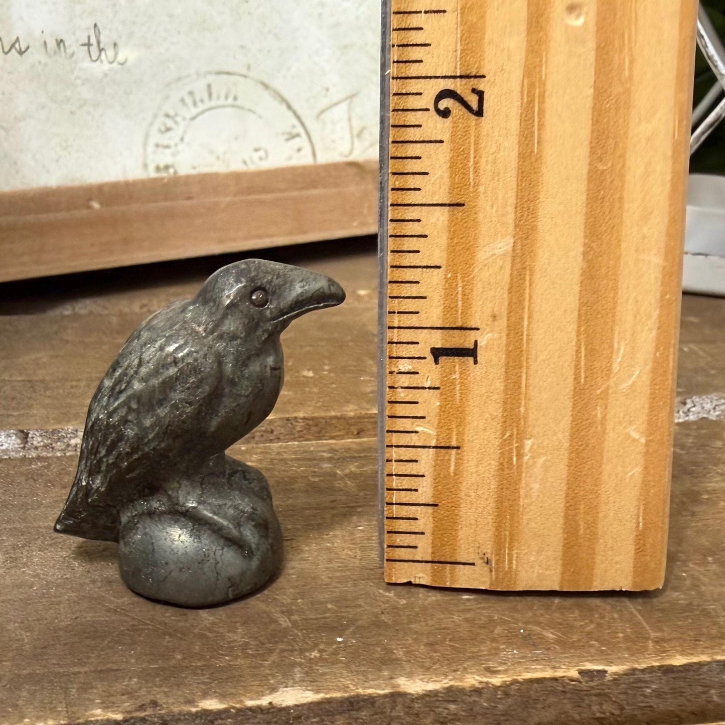 Small Sparkly Pyrite Raven Carving | Crystal Crow | Bitd Crystal