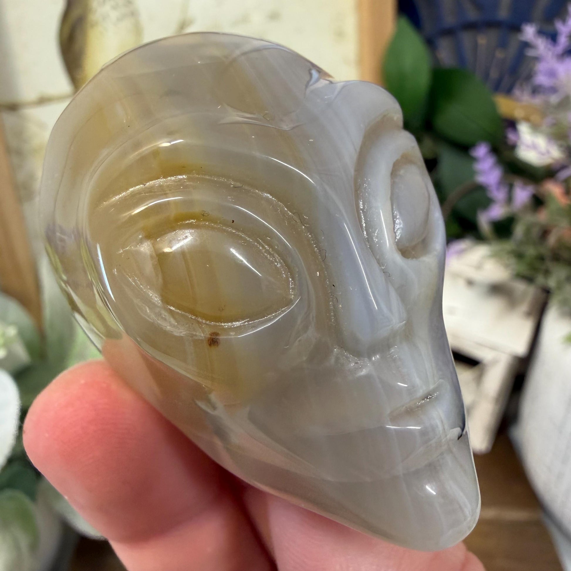 Agate Alien Head | Crystal Alien Carving