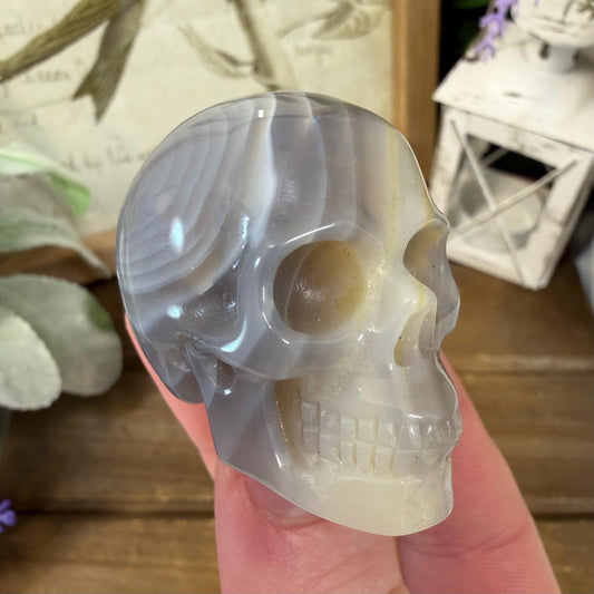 Small Banded Agate Skull | Crystal Skull | Quartz Skull