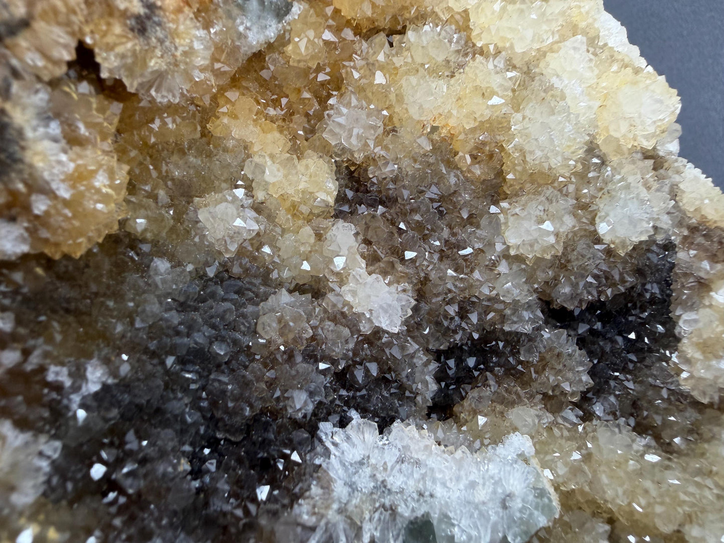 XL Cubic Fluorite with Quartz Druzy Overgrowth | Cubic Fluorite & Sparkling Quartz | Fluorite Cabinet Specimen | Mineral Specimen