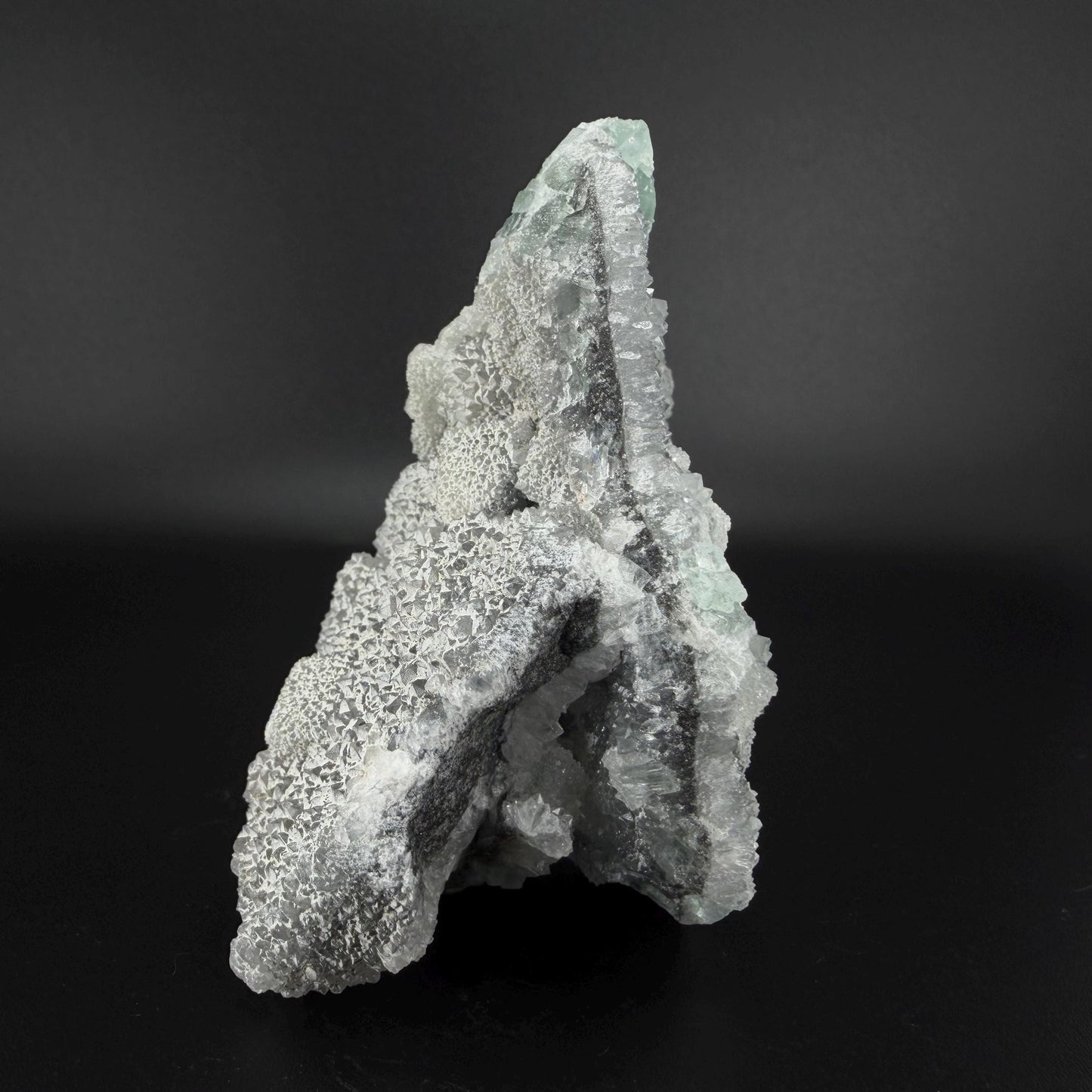 Sparkling Druzy Quartz on Cubic Fluorite | Quartz Epimorphs After Fluorite Cubes | Light Green Fluorite Mineral Specimen