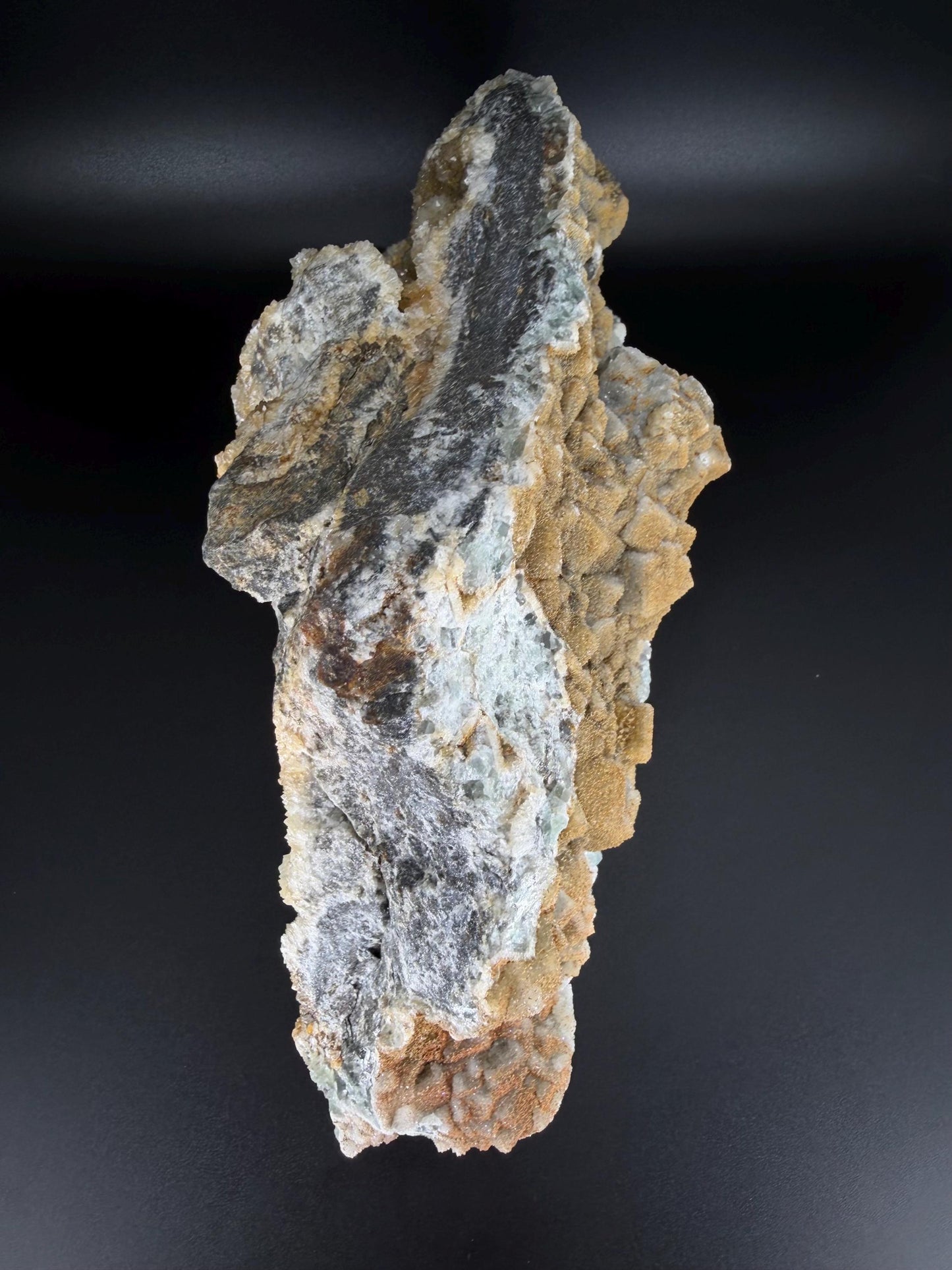 XL Cubic Fluorite with Quartz Druzy Overgrowth | Cubic Fluorite & Sparkling Quartz | Fluorite Cabinet Specimen | Mineral Specimen