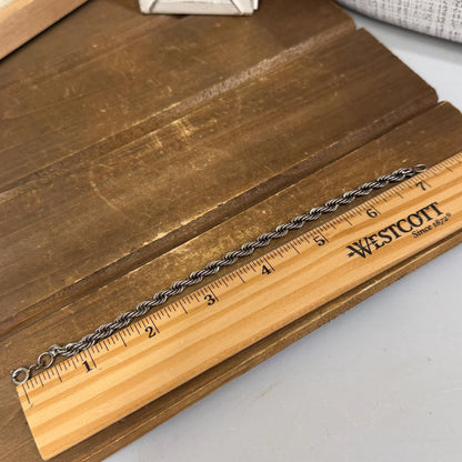 Vintage Sterling Silver Twisted Rope Bracelet | Italian Silver Rope Bracelet | 925 Silver Jewelry | Spiral Link Bracelet | Vintage Jewelry