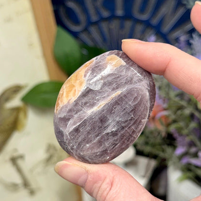 Unique Anhydrite Palm Stone | Rare Purple Anhydrite