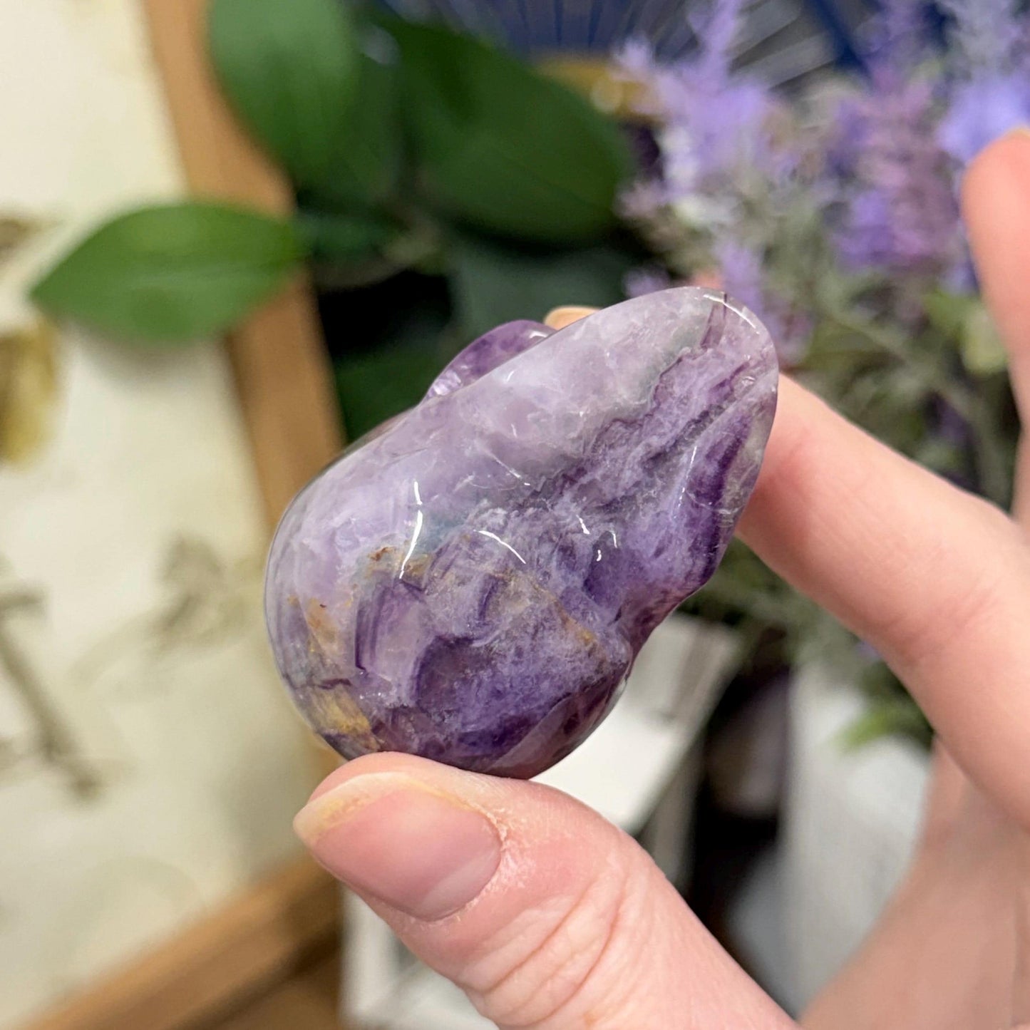 Small Purple Fluorite Skull | Banded Fluorite Crystal Skull