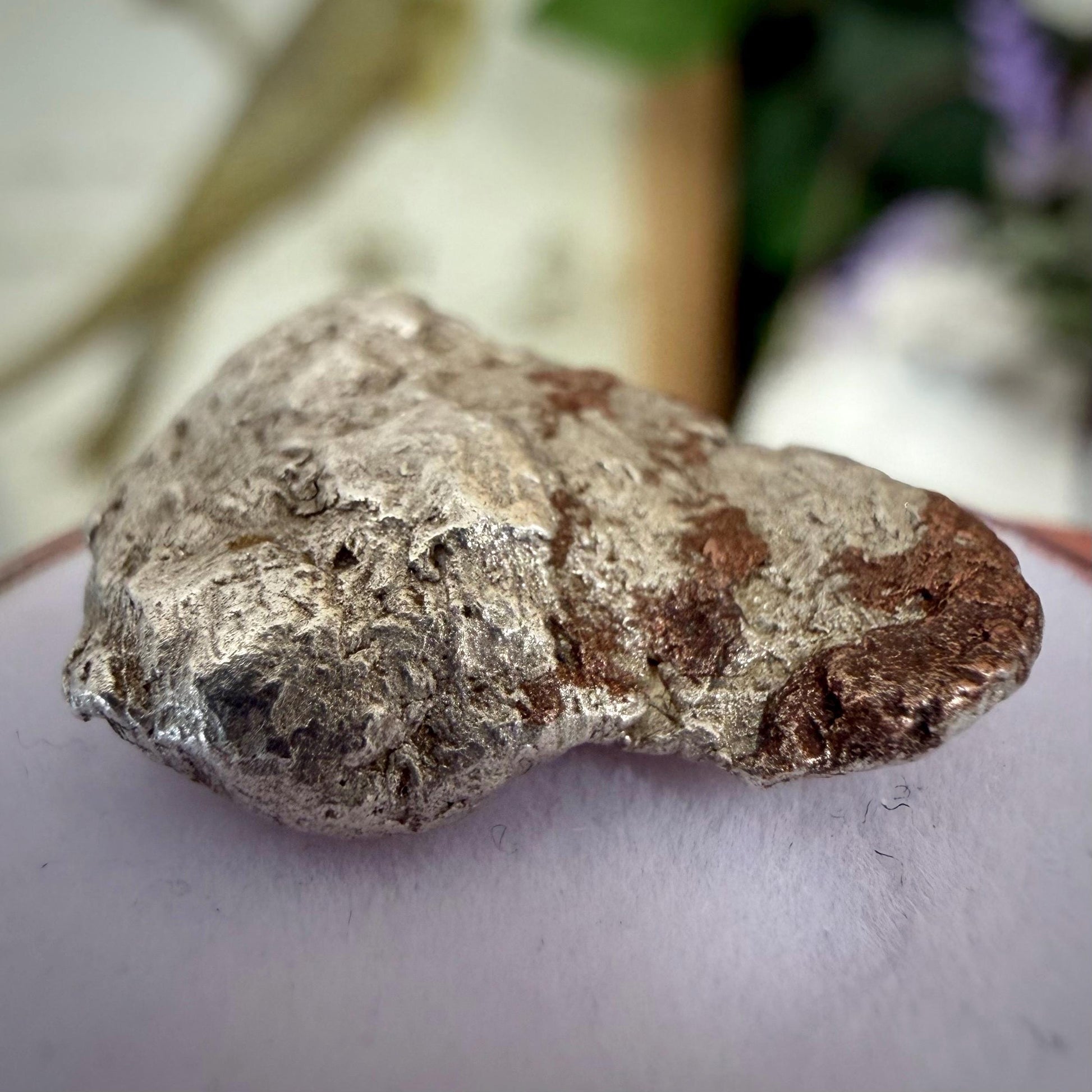 Native Silver-Copper ‘Half-Breed’ Nugget | 4.35g | Native Silver + Michigan Copper | Natural Copper Formation | Keweenaw Peninsula, Michigan