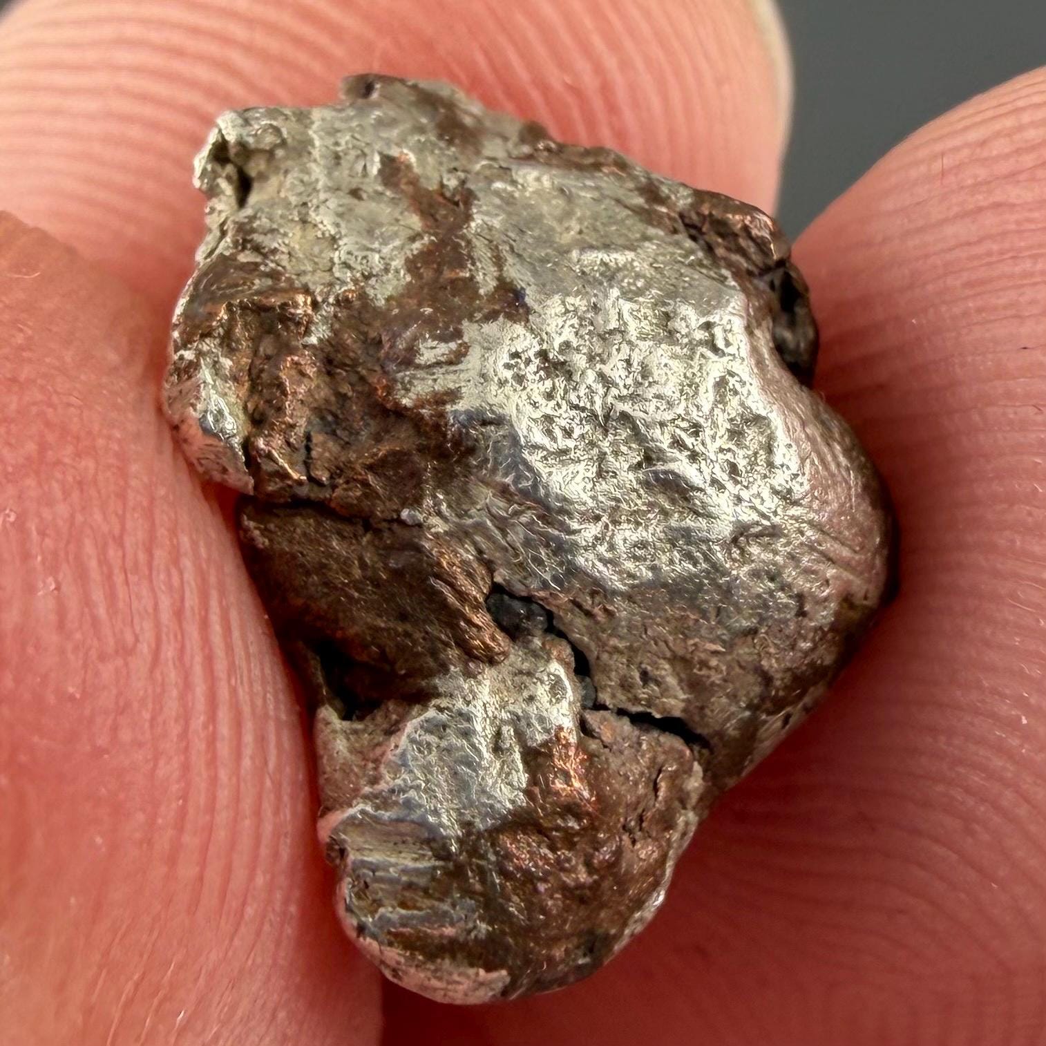 Native Silver-Copper ‘Half-Breed’ Nugget | 5.64g | Native Silver + Michigan Copper | Natural Copper Formation | Keweenaw Peninsula, Michigan