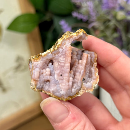 Raw Pink Botryoidal Chalcedony Specimen from Morocco | Chalcedony Geode