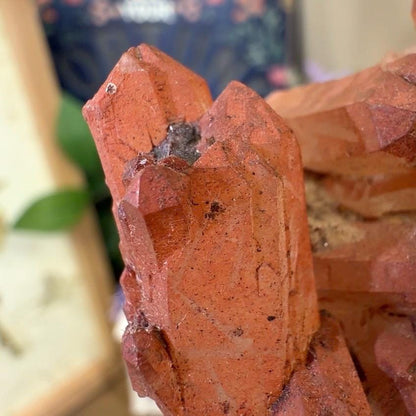 Hematite Quartz Cluster | Tangerine Quartz | Quartz with Iron Oxide Coating | Orange Quartz Specimen