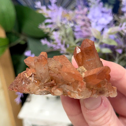 Hematite Quartz Cluster | Tangerine Quartz | Quartz with Iron Oxide Coating | Orange Quartz Specimen