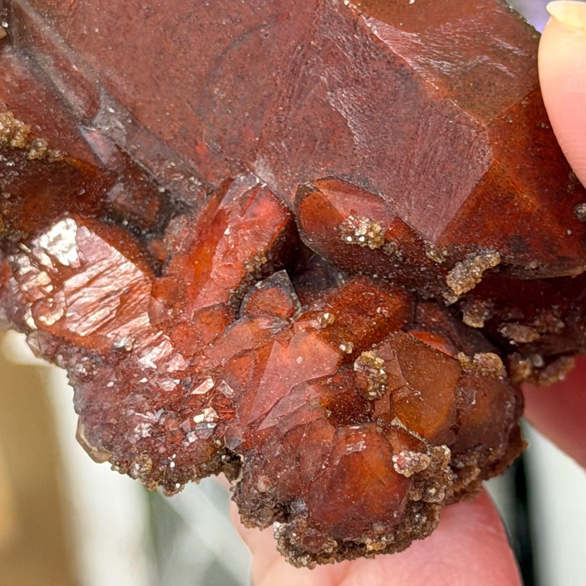 High Quality Moroccan Hematoid Quartz Cluster | Red Hematite Quartz | Red Dragon Hematoid Quartz | Fire Quartz Cluster