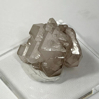 Rare Elestial Smoky Quartz Over Crystallized Rose Quartz Specimen from Minas Gerais, Brazil | Canga Rosa Cluster | Smoky Rose Quartz