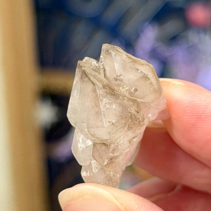 Rare Elestial Smoky Quartz Over Crystallized Rose Quartz Specimen from Minas Gerais, Brazil | Canga Rosa Cluster | Smoky Rose Quartz