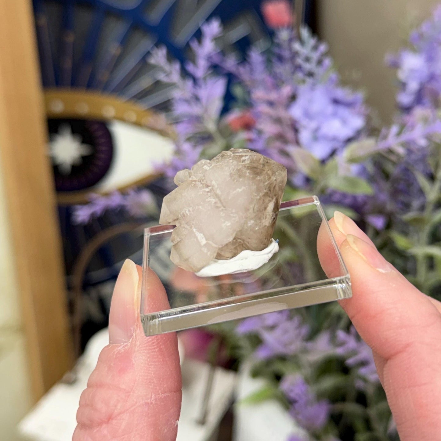 Rare Elestial Smoky Quartz Over Crystallized Rose Quartz Specimen from Minas Gerais, Brazil | Canga Rosa Cluster | Smoky Rose Quartz