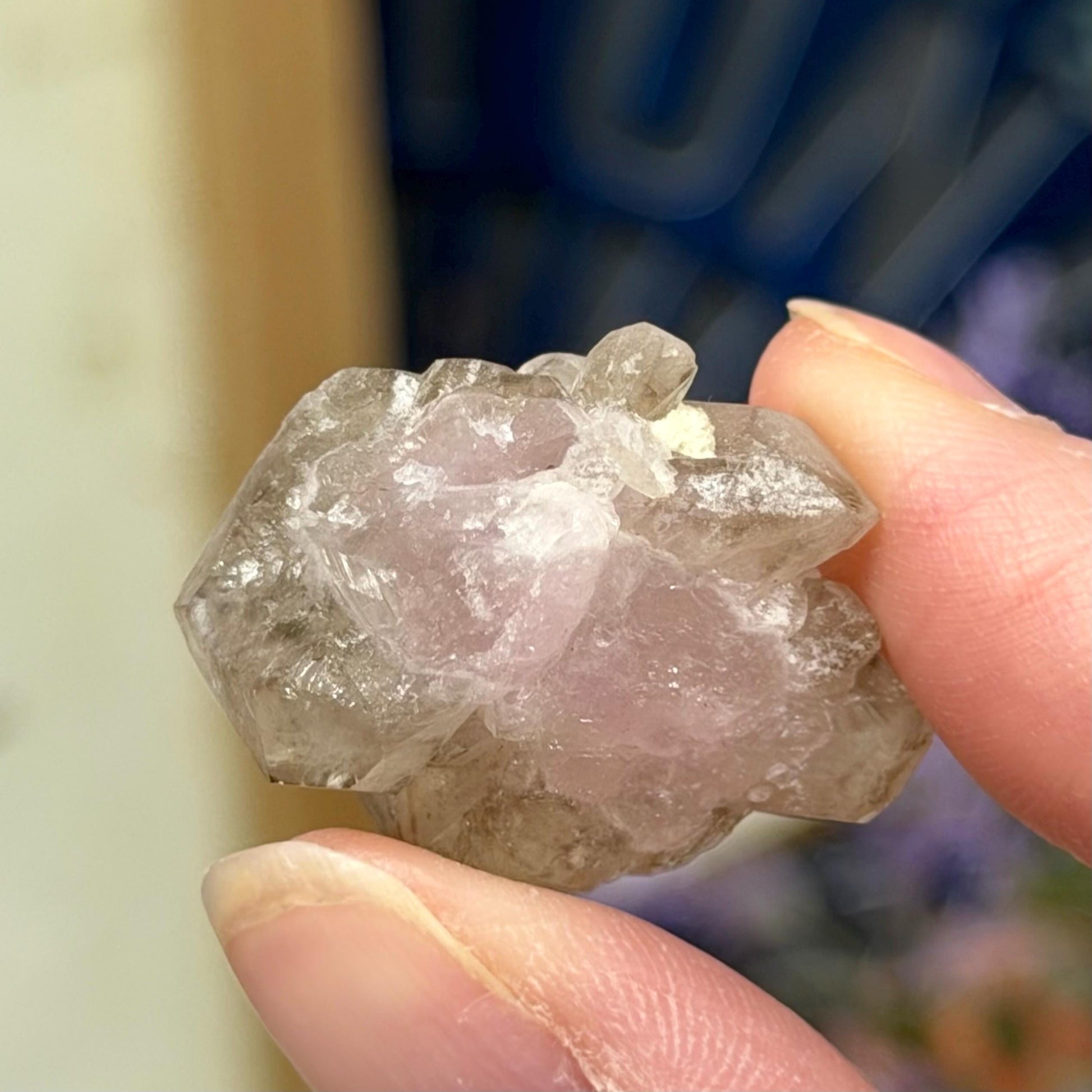 Rare Elestial Smoky Quartz Over Crystallized Rose Quartz Specimen from Minas Gerais, Brazil | Canga Rosa Cluster | Smoky Rose Quartz