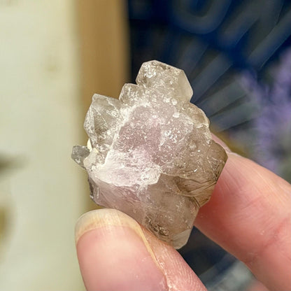 Rare Elestial Smoky Quartz Over Crystallized Rose Quartz Specimen from Minas Gerais, Brazil | Canga Rosa Cluster | Smoky Rose Quartz