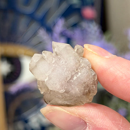 Rare Elestial Smoky Quartz Over Crystallized Rose Quartz Specimen from Minas Gerais, Brazil | Canga Rosa Cluster | Smoky Rose Quartz