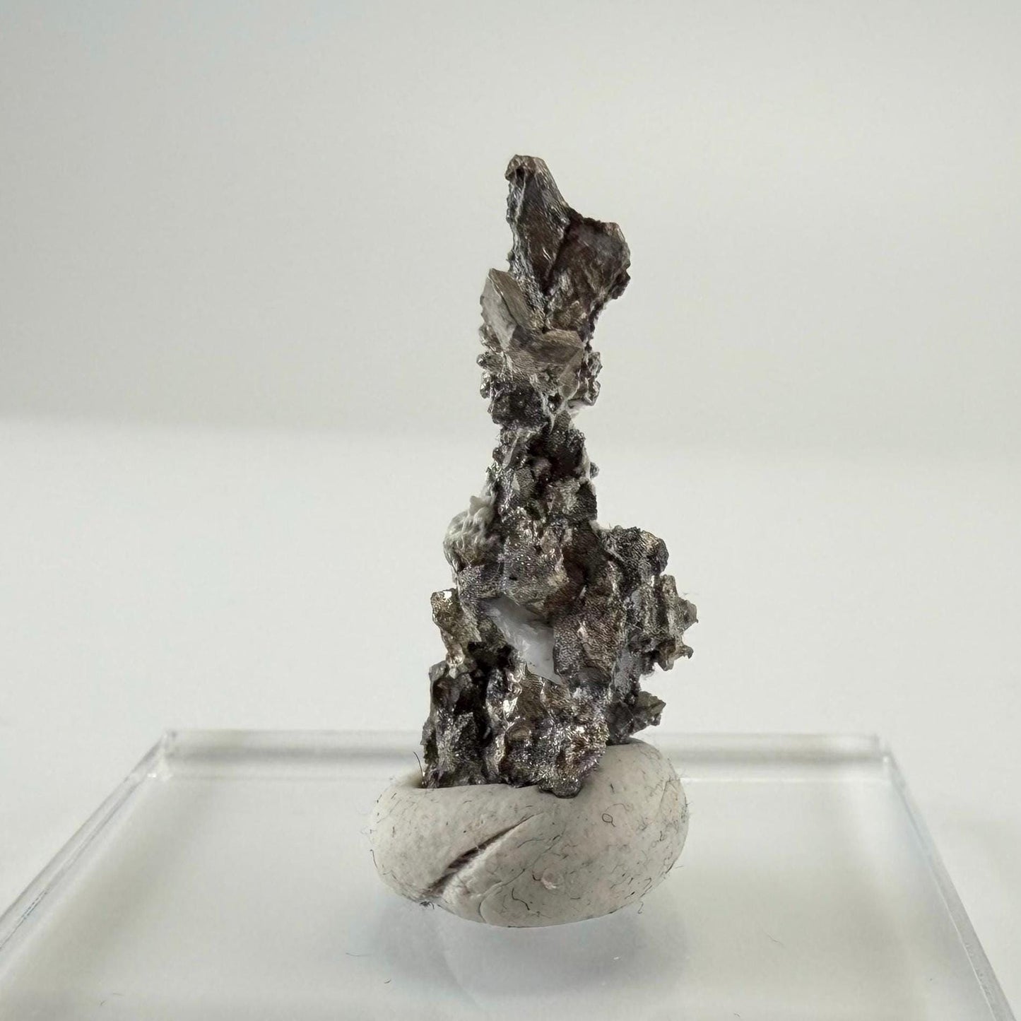 Native Silver on Calcite – Morocco | 3.89g Small Crystalline Dendritic Silver Specimen | Rare Natural Silver Mineral | Collector Display