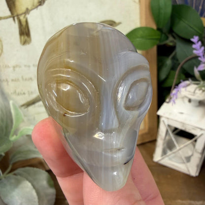 Agate Alien Head | Crystal Alien Carving