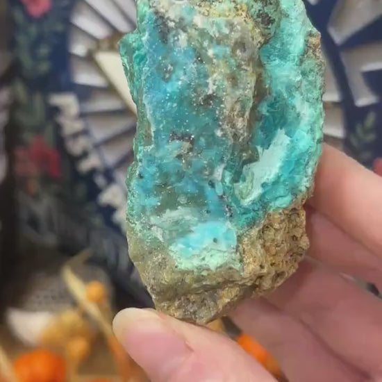 Sparkly Druzy Blue Chrysocolla Specimen | Congo Minerals | Druzy Chrysocolla Malachite