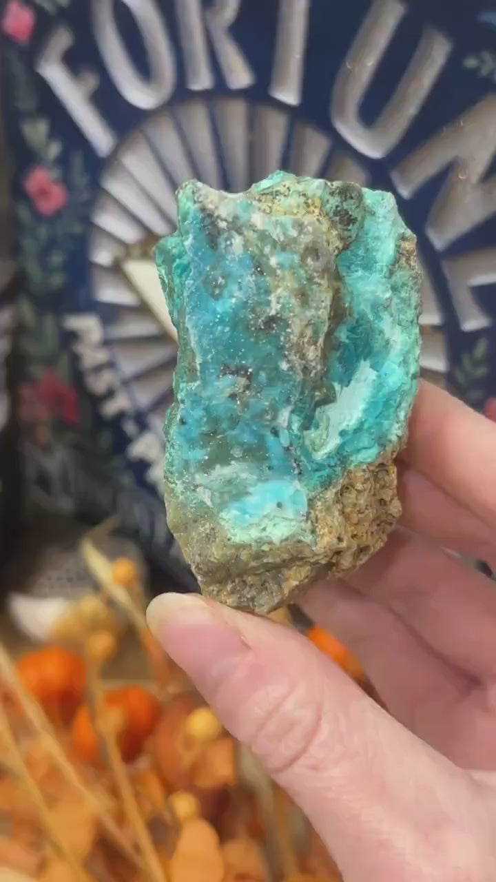 Sparkly Druzy Blue Chrysocolla Specimen | Congo Minerals | Druzy Chrysocolla Malachite