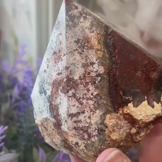 Top Polished Mexican Lace Agate Point | Botryoidal Agate