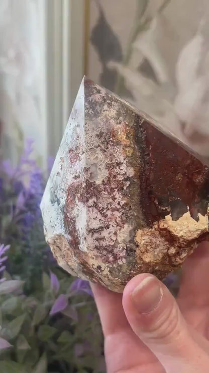 Top Polished Mexican Lace Agate Point | Botryoidal Agate