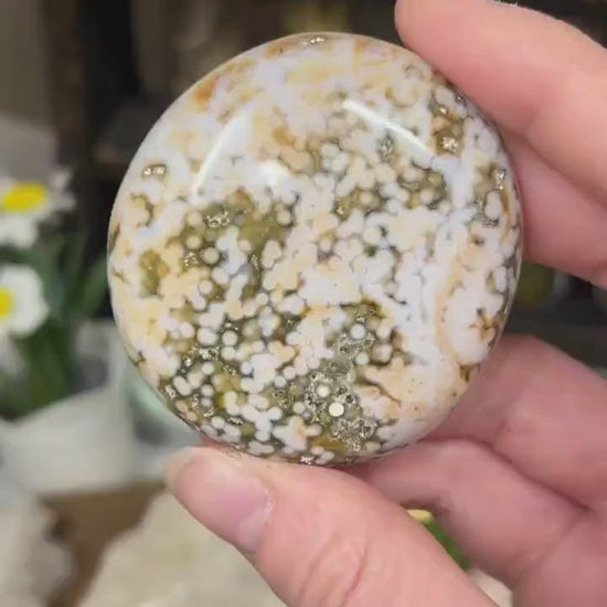 Old Stock Ocean Jasper Palm Stone | Pastel Ocean Jasper | Marovato OJ