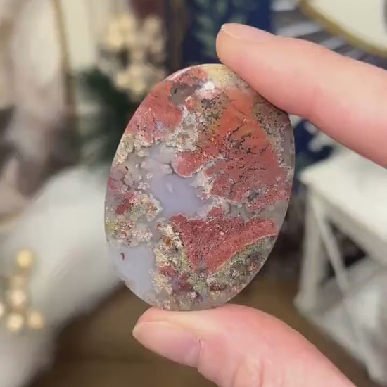 Colorful Moss Agate Cab from India | Moss Agate Cabochon