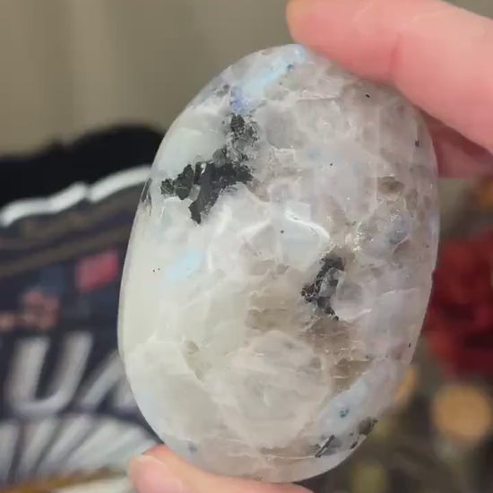 Rainbow Moonstone Palm Stone | Flashy Moonstone