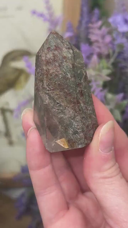 Garden Quartz Tower with Unique Inclusion | Included Quartz | Chlorite Quartz