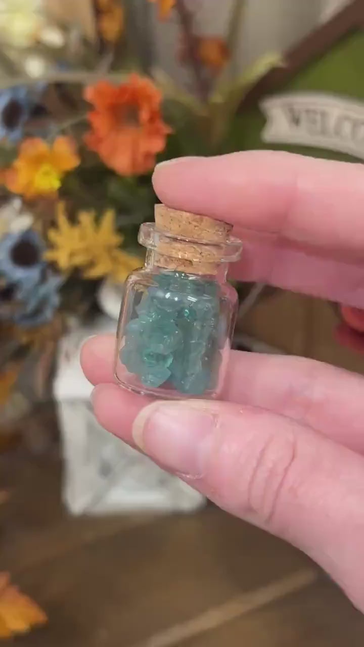 Rare Electric Blue Apatite Chips in Small Jar