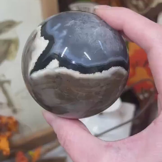 Volcano Agate Sphere | UV Reactive Agate | Volcanic Agate