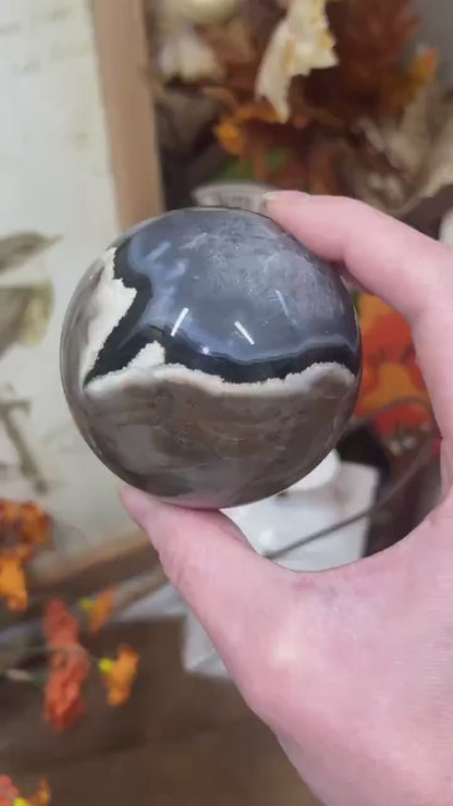 Volcano Agate Sphere | UV Reactive Agate | Volcanic Agate