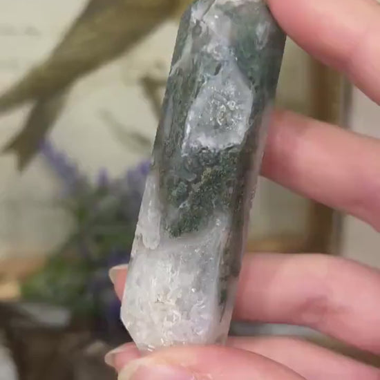 Moss Agate DT | Double Terminated Crystal