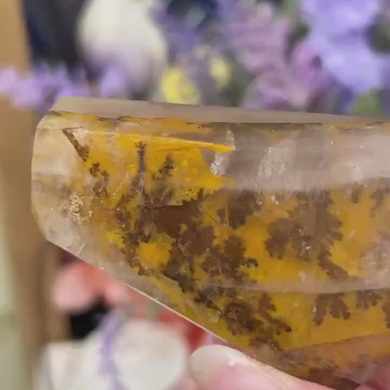 High Quality Dendritic Golden Healer Quartz Freeform | Dendritic Quartz | Hematoid Quartz | Dendrites | Yellow Hematoid Quartz