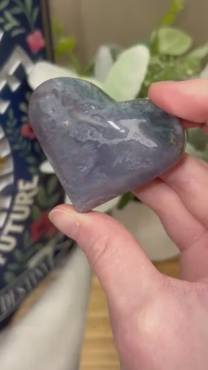 Colorful Moss Agate Heart