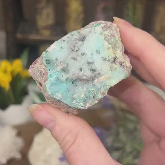 Sparkly Druzy Blue Chrysocolla Specimen | Congo Minerals | Druzy Chrysocolla Malachite