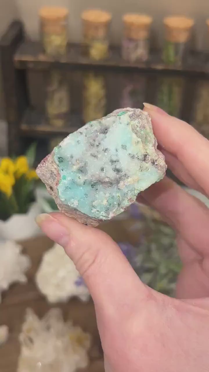 Sparkly Druzy Blue Chrysocolla Specimen | Congo Minerals | Druzy Chrysocolla Malachite