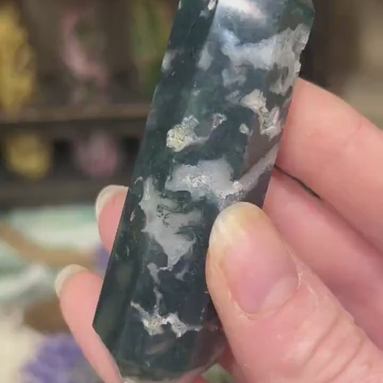 Moss Agate DT | Double Terminated Crystal