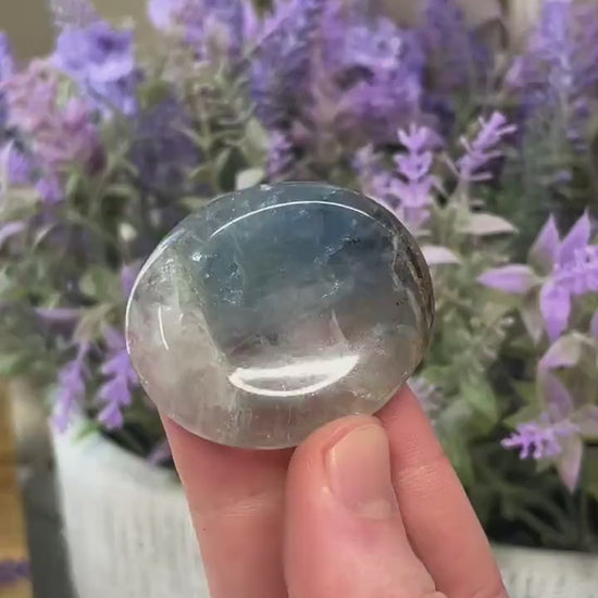 Rainbow Fluorite Worry Stone | Crystal Worry Stone