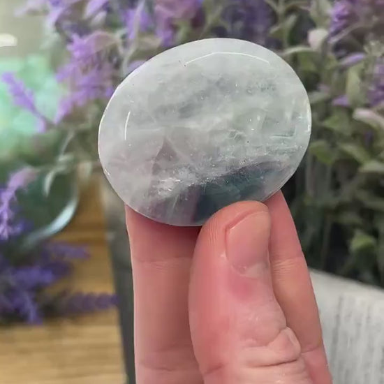 Rainbow Fluorite Worry Stone | Crystal Worry Stone