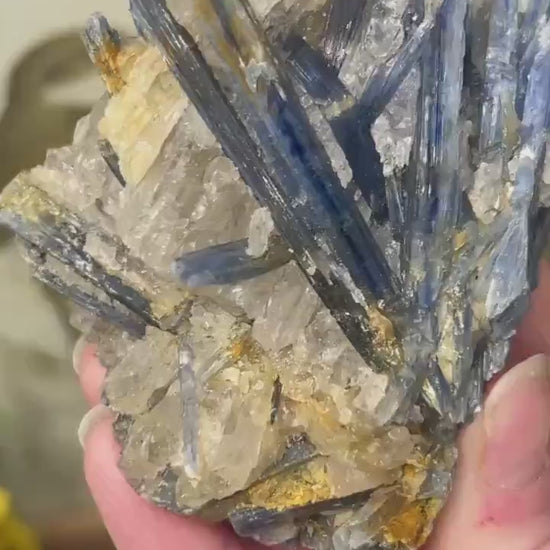 Amazing Blue Kyanite in Quartz Specimen | Raw Blue Kyanite Blades | Kyanite Cluster