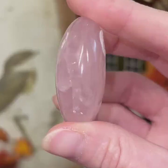 Gemmy Rose Quartz Palm | High Quality Rose Quartz | Small Rose Quartz Palm Stone